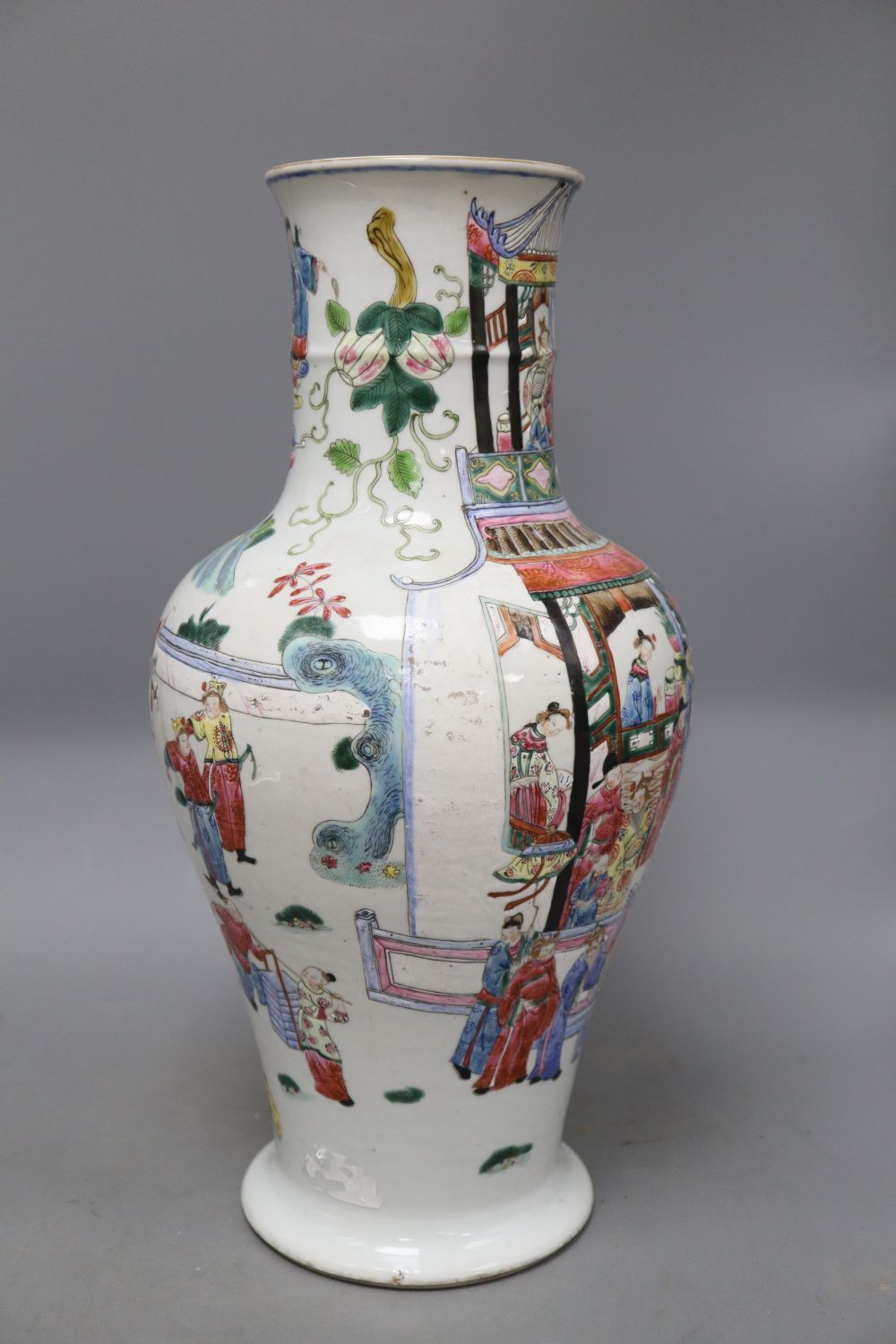 A 19th century Chinese famille rose vase, height 44cm